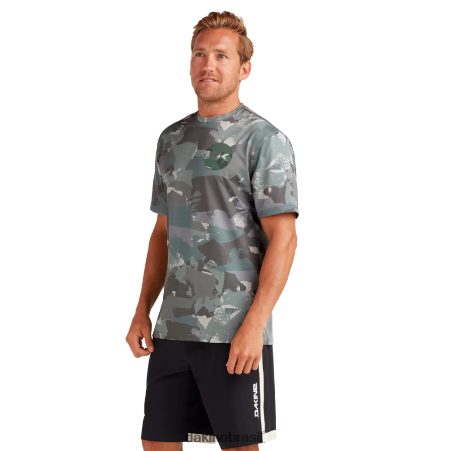 ápice camuflado pequeno Dakine homens missão folgada manga curta rashguard tripulação roupas 866244248