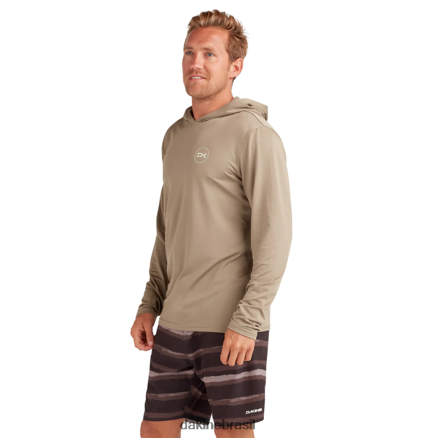terra cáqui Dakine homens missão solta com capuz rashguard de manga comprida roupas 866244250