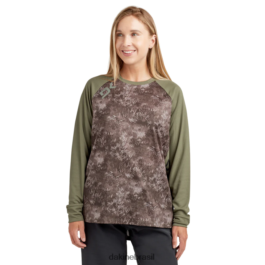 impressão hasher Dakine mulheres camisa de bicicleta de manga longa thrillium roupas 866244265